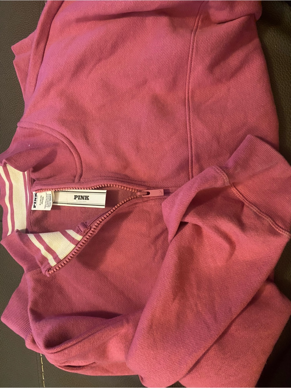 PINK Victoria's Secret Half-Zip Sweatshirt in Rose Pink